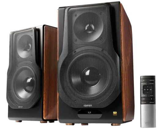 Edifier - S3000MKII Premium Active 2.0 Speakers - 256 W RMS - Black & Brown Wood - Hi-Res Audio & Bluetooth 5.0 - Wirelessly Connected System - Ultimate Sound Experience