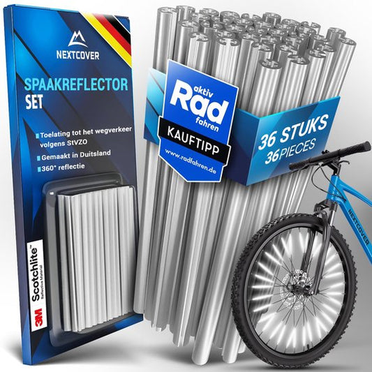 Nextcover® Spoke Reflectors Bicycle 36 Pieces - The Original - [3M Scotchlite] Maximum Visibility I Spoke Light Bicycle I Bicycle Reflectors I Alternative to cat eyes bicycle