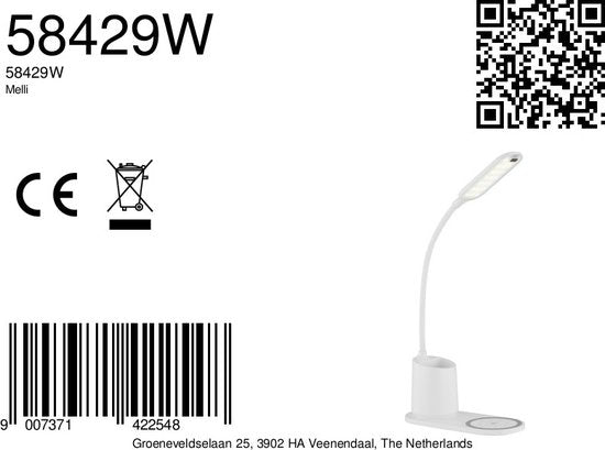 Globo lampe à poser Melli - blanc - plastique - 58429W