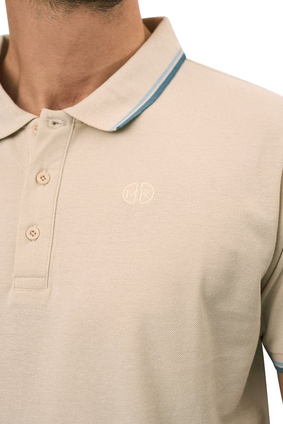 Mario Russo Polo Shirt Edward - Polo Shirt homme - Chemises polo homme - Coton - Light Beige