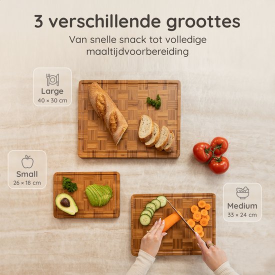 Deleca 3-Piece Chopping Board Set Bali with Holder - Planches à découper (40x30 | 33x24 | 26x18 cm) - Pour la cuisine japonaise - Planche à servir, Planche à fromage, Planche à servir, Planche à découper et Planche à tapas - Carbonised FSC Bamboo