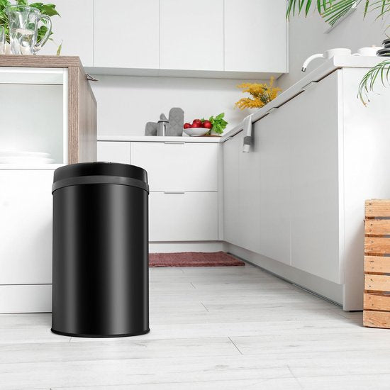 Poubelle automatique / Poubelle / Poubelle à détecteur - 30 litres - Noir - Rond