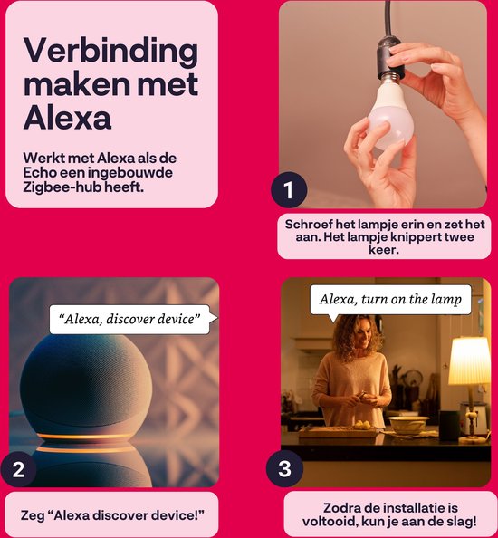 Innr smart E27 LED bulb - fonctionne avec Philips Hue* - ampoule Zigbee - lumière blanc chaud - ampoule intelligente - dimmable - 806 lumens - 2 packs