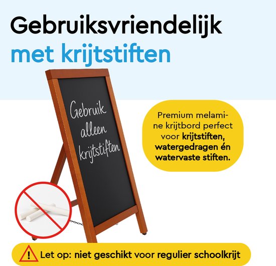 BRASQ Chalkboard Mahogany - 55x 85 CM - Tableau noir - Enseigne publicitaire - Enseigne de trottoir - Simple face - pour l'intérieur et l'extérieur - Hospitality