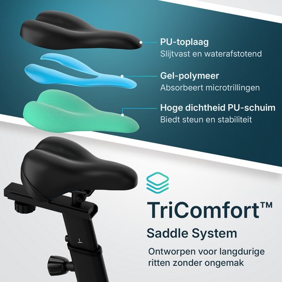 Flowsense Hometrainer Velair One - Vélo de fitness - Home Trainer avec résistance magnétique - Hometrainers Spinning Bike - 3KG Flywheel - Incl. Tablet Holder