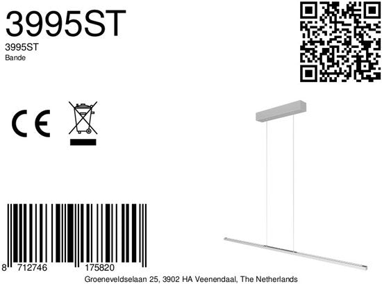 Steinhauer - lampe suspendue - Bande - acier - métal - lampe design - LED - 3995ST