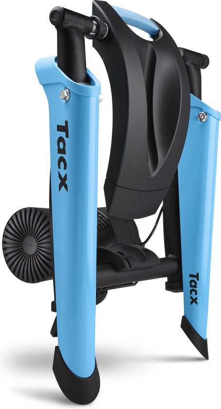 Tacx Boost Bicycle Trainer - 10 niveaux - Jusqu'à 1050 Watts - Avec support de roue avant - Noir/Bleu