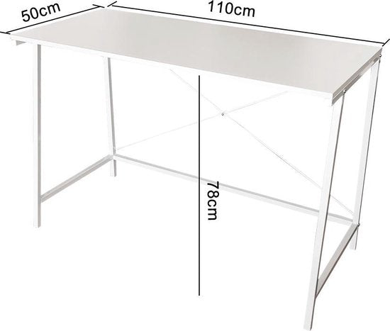 Desk Sturdy - laptop table - computer table - industrial - white