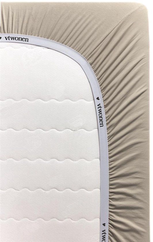 Vtwonen Cotton - Drap-housse - 180x200 cm - Sand