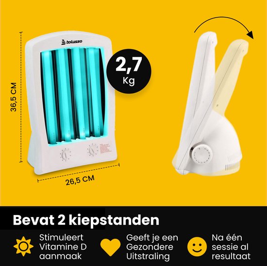 Bolusso Bronzage du visage - Bronzage du visage avec 2 lunettes de bronzage - Pour le visage et le décolleté - Solarium