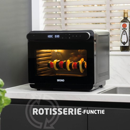 BREND BR-2234 Four à vapeur Airfryer Combi XXL autoportant - Affichage digital tactile - Autonettoyant - Minuteur - Rôtisserie - Avec accessoires - 24 litres