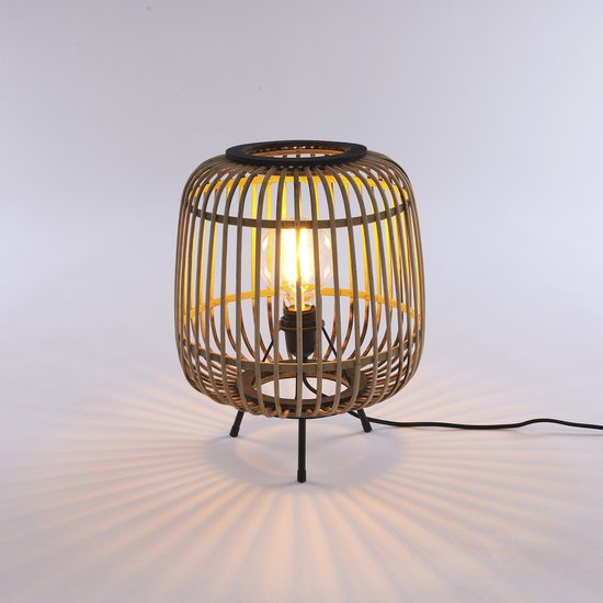 Lampe de table - Mica Decorations - H37 x Ø29 cm - Bambou - Marron clair