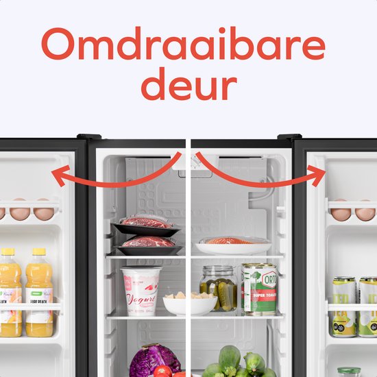 KitchenBrothers Réfrigérateur - 92L - Modèle de table - Glacière - Frigo - Pose libre - Noir