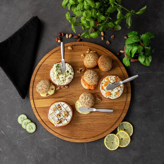 Boska Set de couteaux à tartiner Mini Copenhagen - Couteaux à fromage - 3 pièces - Acier inoxydable - Set de couteaux à fromage pour fromage frais