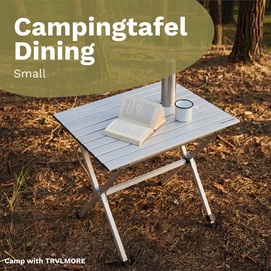 TRVLMORE Table de camping - 80x58x71 cm - Légère avec structure en aluminium - Table pliante réglable - Table de camping - Table pliante - Silver