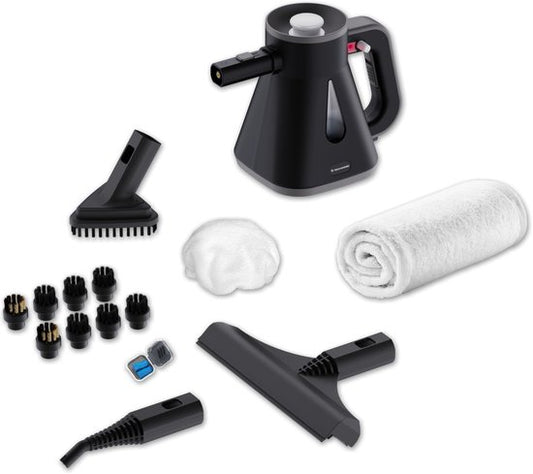 Techweise TS Compact Handheld Steam Cleaner - 15 Accessories - 1200W 2.6 Bar- Wet & Dry function - Handheld Steam Cleaner