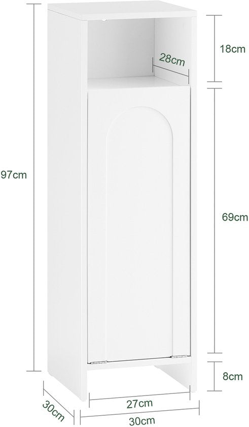 SoBuy BZR161-W Meuble de salle de bains - Bois composite blanc avec sac à linge pliable