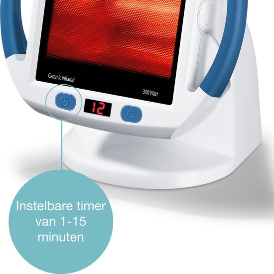Sanitas SIL 45 Lampe infrarouge - Plaque vitrocéramique XL 30 x 40 cm - 300 watts - Minuterie - Bloque les UV à 100 % - Ventilation - Arrêt automatique - Rangement du cordon dans la base - Certifié médicalement - Lunettes de protection incluses - Garantie