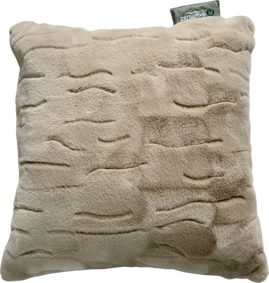 Coussin chauffant électrique Zenwave - Coussin chauffant infrarouge sans fil, doux et velouté, rechargeable - 45x45cm - Camping et plein air - Sandstone Beige