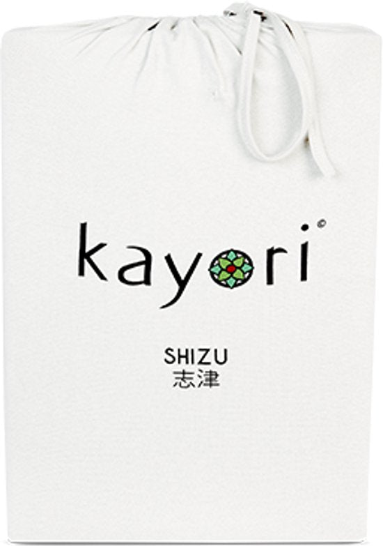 Kayori Shizu Topper drap-housse Jersey - 90-100x200-220cm - Epaisseur du matelas 12 cm - Coton biologique - Blanc cassé