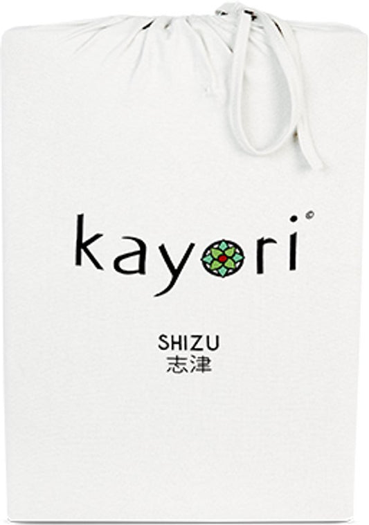 Kayori Shizu Topper drap-housse Jersey - 90-100x200-220cm - Epaisseur du matelas 12 cm - Coton biologique - Blanc cassé