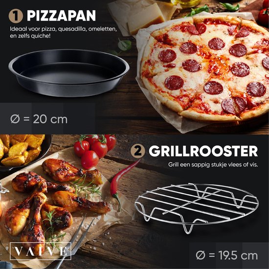 VAIVE Ensemble d'accessoires pour friteuse à air chaud - Convient à toutes les friteuses Airfryer XL et XXL - ⌀ 20 cm