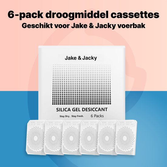 Jake & Jacky - Déshydratant pour nourrisseur automatique - Gel de silice - Recharge - 6 pièces