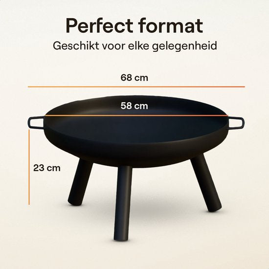 Flowsense Bol à feu - Brasero d'extérieur - Cheminée de jardin - Cheminée d'ambiance - Pour jardin et terrasse - Acier - Ø 58 cm