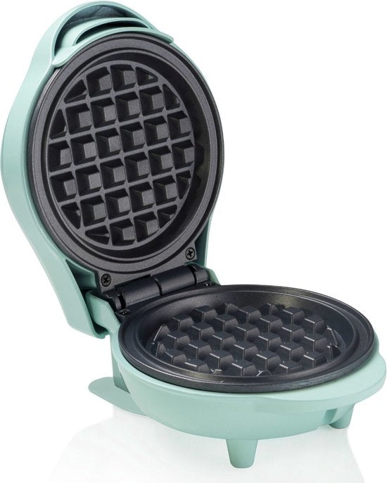 Bestron Gaufrier - AMW500M - 550W - Mini gaufre - Revêtement antiadhésif - Bleu - Garantie 5 ans