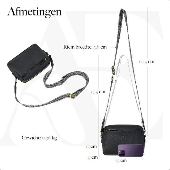 Aramae® - Sac à bandoulière pour femmes - Sacs à bandoulière - Sac à bandoulière - Sac à téléphone - Noir