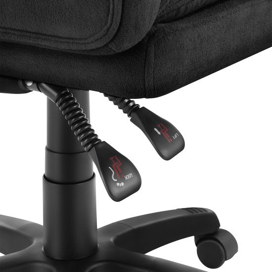 tectake® Luxury Office Chair - Chaise de direction ergonomique avec repose-pieds et repose-tête - Chaise de bureau ou de bureau avec revêtement en velours épais - Chaises de bureau pour adultes - Rotation douce, avec roulettes - Dossier et hauteur réglabl