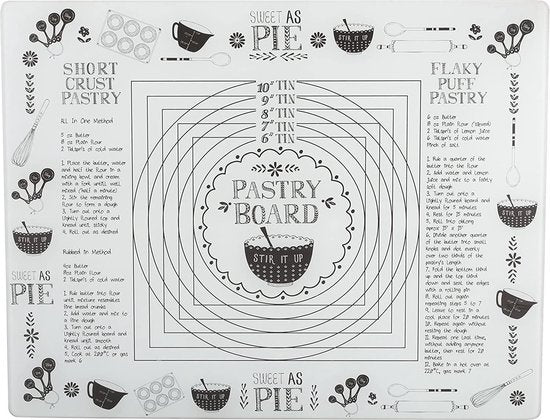 Plateau à pâtisserie Creative Tops Stir It Up 48 X 38 cm en verre blanc/noir