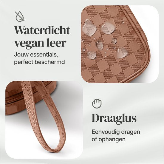 Skycases Travel Essentials - Trousse de toilette et de maquillage - Imperméable et compacte - Convient pour le voyage et l'usage quotidien - Unisexe - Marron