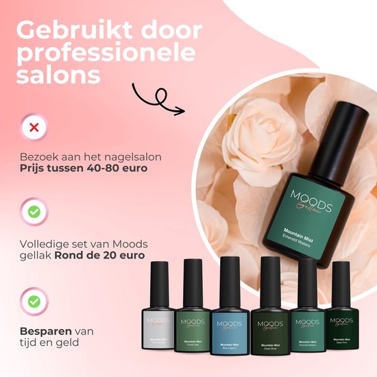 Moods Gellac 6-Piece Set - Gel Nail Polish Starter Pack - Gel Nail Polish - 8ML - Mountain Mist - Gellac - Nails - Chic Colours