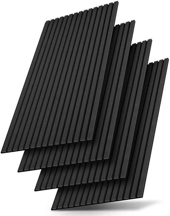Juskys Panneaux muraux acoustiques - Lot de 4 - Gris foncé
