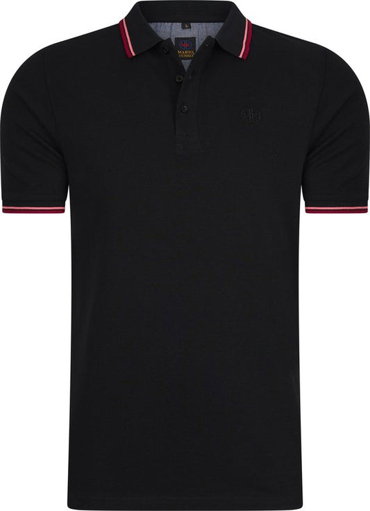 Polo Mario Russo Edward - Taille 3XL - Polo Homme - Chemises polo homme - Coton - Noir