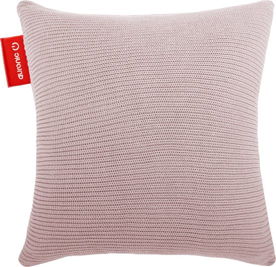 Auronic Oreiller chauffant - tricoté - 45x45 CM - Oreiller chauffant sans fil - rechargeable - Oreiller électrique - infrarouge - rose
