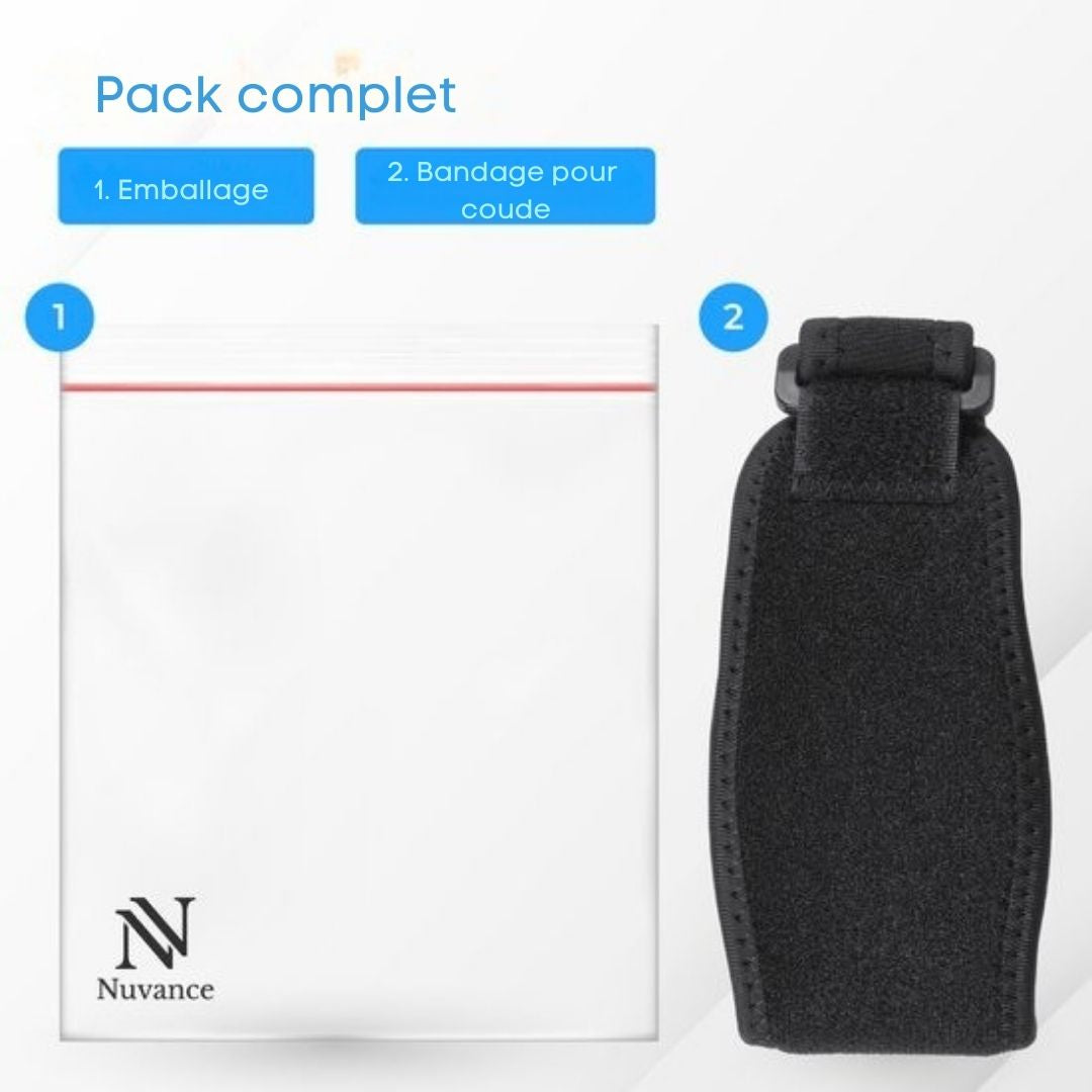 Attelle de coude Nuvance - Taille unique - Attelle de bras - Attelles de coude - Flexible - Noir