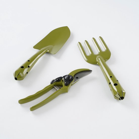 Mica Decorations Outils de jardin - Lot de 3 - Métal - Vert