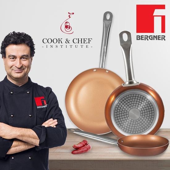 Bergner Set de poêles à frire Copper Plus 20, 24 et 28 cm