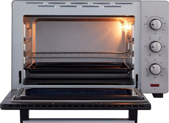 Tomado TEO4500S - Four posable - 45 Litres - 2000 Watt - Air chaud - 3 niveaux d'encastrement - Argent
