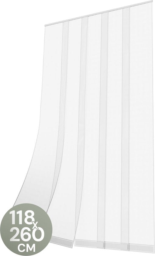 O'DADDY® Fly Curtain Slat Screen - 118x260 cm - Rideau de porte - Porte - Design ajustable - Fibre de verre - Moustiquaire de porte blanche