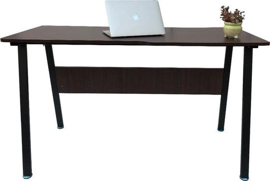 Bureau informatique Stoer - vintage industriel - largeur 130 cm - métal noir bois brun