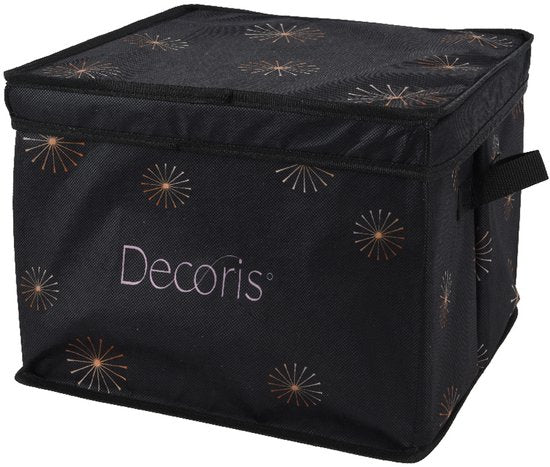 Decoris Boîte de rangement pour boules de Noël - vert - 41 x 31 x 32 cm - pliable - polyester