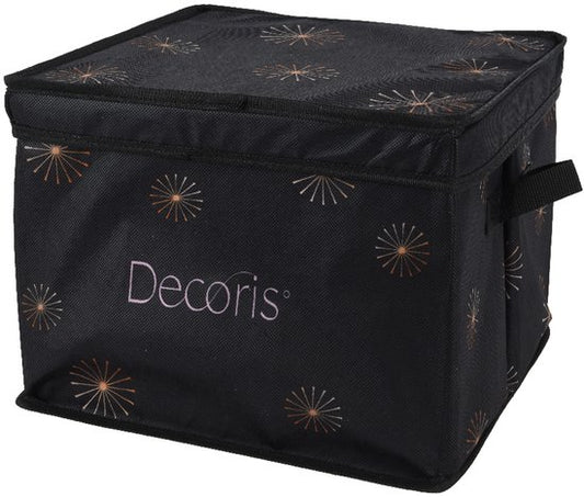 Decoris Boîte de rangement pour boules de Noël - vert - 41 x 31 x 32 cm - pliable - polyester