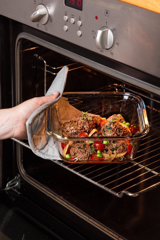 Pyrex - Cook & Go Bowl Square with Lid Set of 2 Pieces - Verre borosilicaté - Transparent -