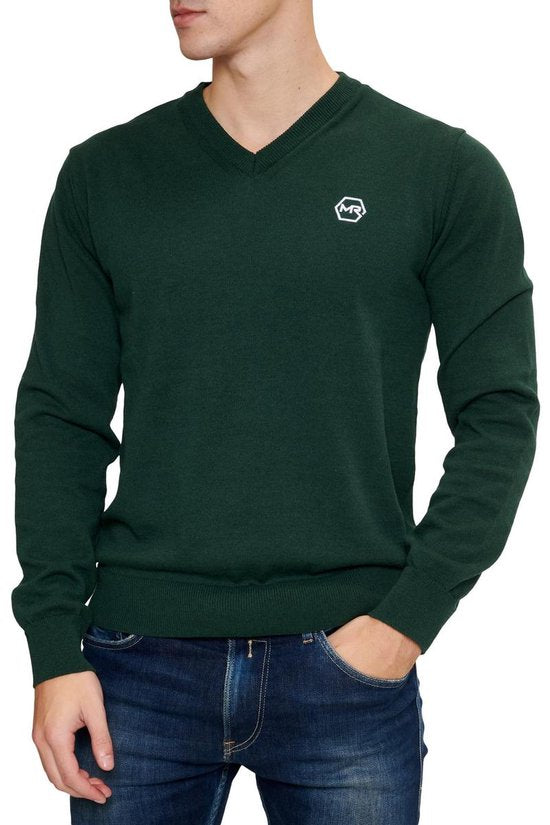 Pull Mario Russo - Vert foncé - Taille L - Schnitt italien - 85% coton Pullover