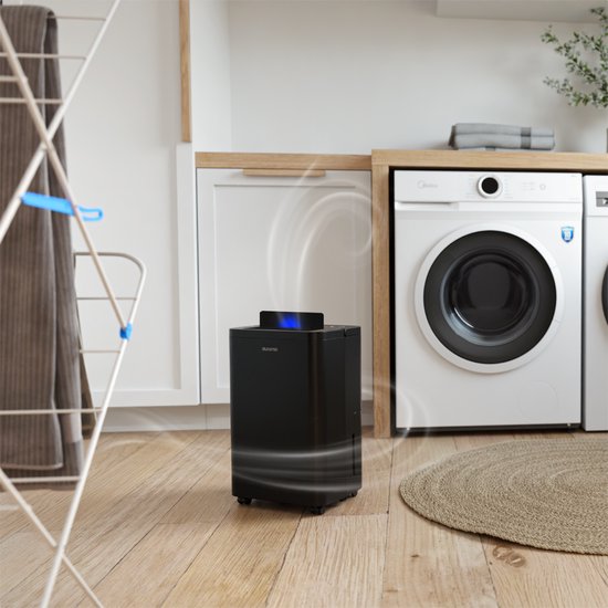 Déshumidificateur Auronic - Compact Pro Plus - 12L - Chambre à coucher, salle de bain, salon et bureau - Hydratant pour l'intérieur - Noir