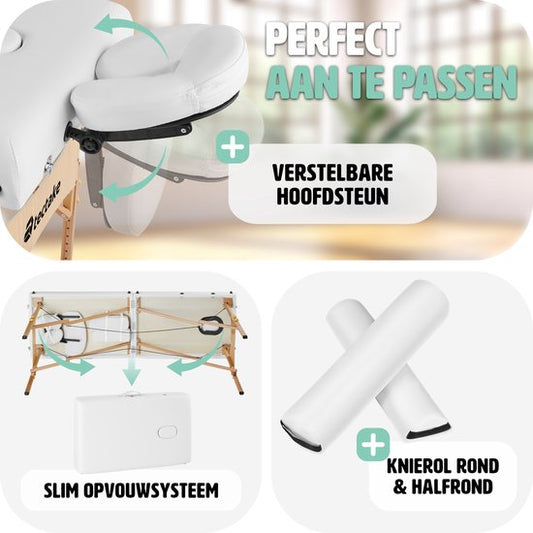 tectake® - Table de massage Table de traitement - matelas de 7,5 cm de haut + coussins roulants et sac de transport - divan de traitement - sac de rangement inclus - pliable