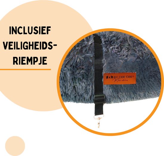 By Cee Cee Car Seat Dog Deluxe Back Seat - Dog Basket Car With Safety Strap - Car Basket Dog - Dog Seat - Large Dog - Dark Grey - Size M